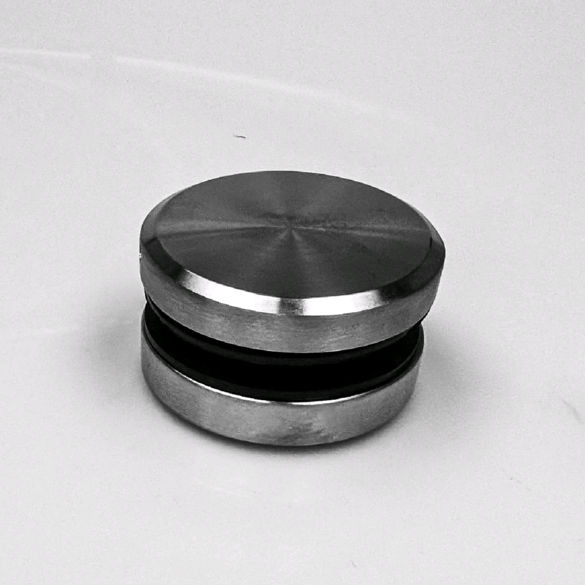 Glass Anchor - 50mm Diameter - Slimline Flat Button Head - 10mm Spacer - Satin Stainless Steel